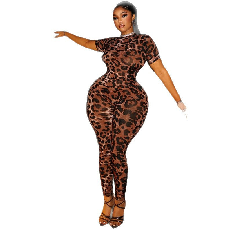 Leopard Print Waist-Cinching Pencil Pants
