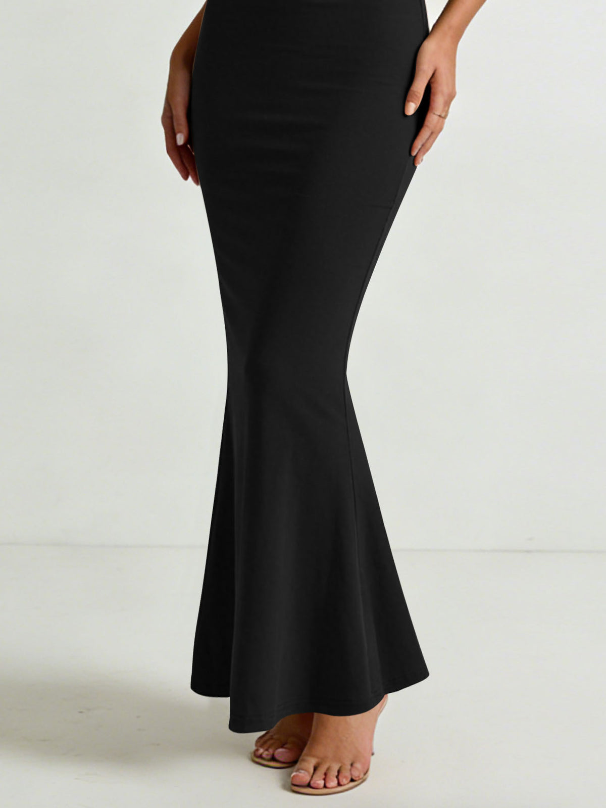 Women's Solid Color Spaghetti Strap Square Neck Bodycon Maxi Dress, Elegant Sleeveless Mermaid Evening Dress Summer Dress for Women