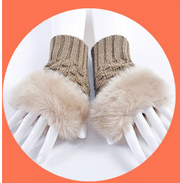 Warm Fingerless Gloves for Women, Cute Student Ladies Gloves, Korean Version, Rabbit Hair Half Finger Gloves
