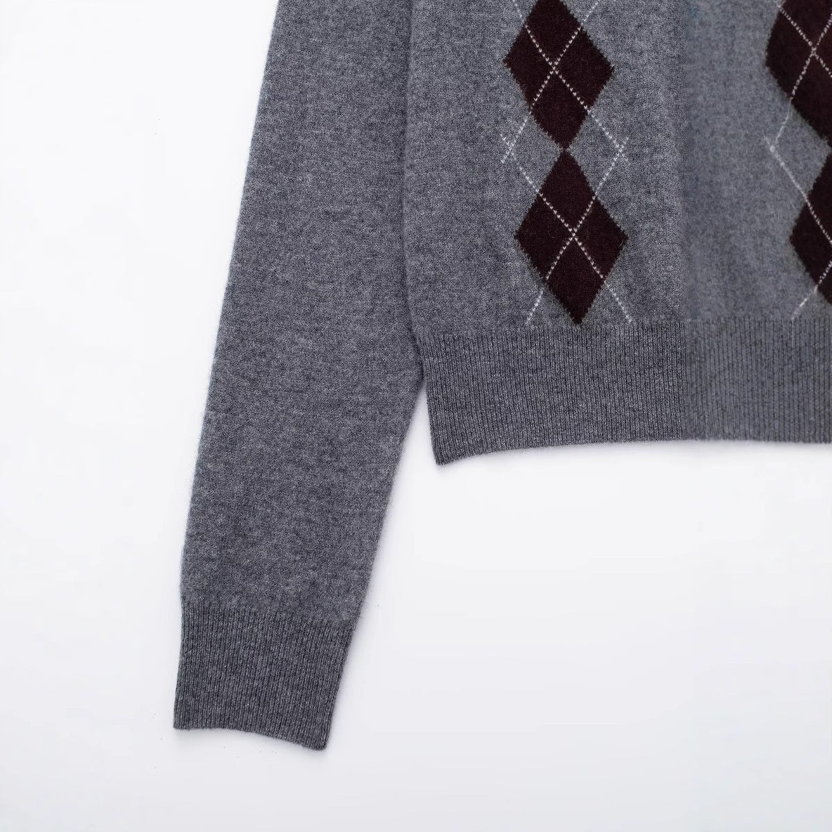 Womens Fashion Lapel Long-sleeve Single-breasted Knit Cardigan