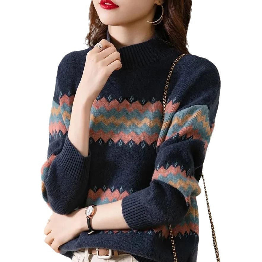 Women's Half Turtleneck Knitted Bottoming Shirt
