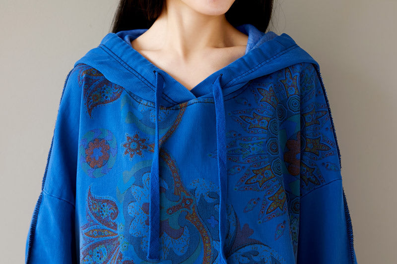 Women's Retro Hooded Batwing Sweater Dress