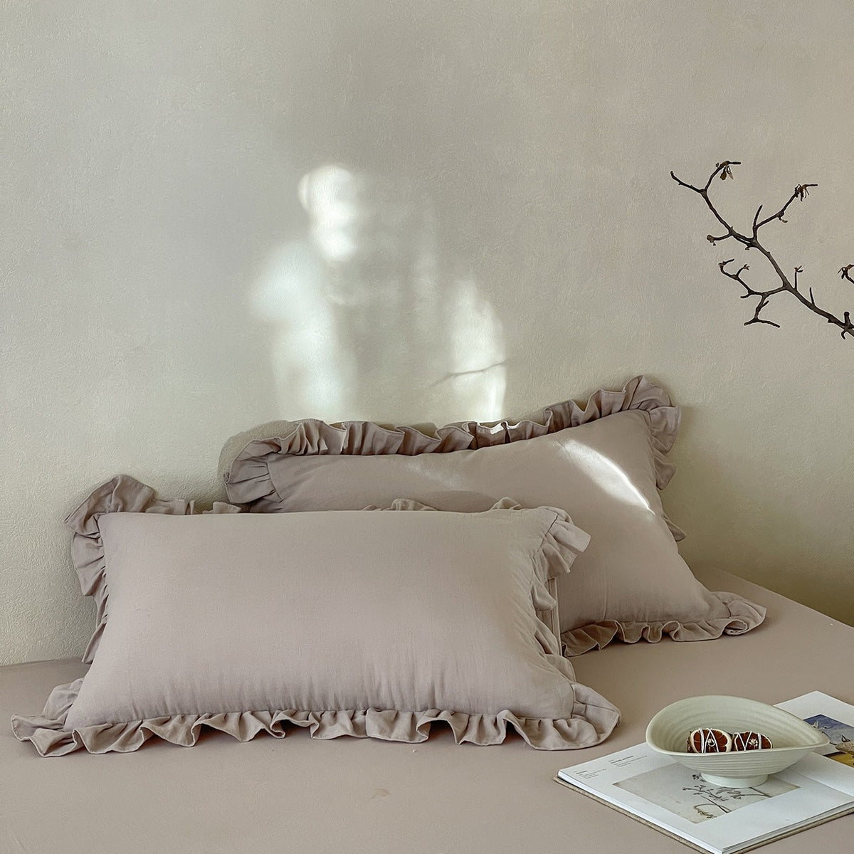 Ruffle-edged Pure Cotton Double-layer Gauze Single-piece Pillowcase