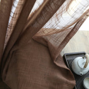 Japanese Linen Half Shade Curtain Solid Color Balcony Bedroom Living Room