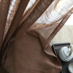 Japanese Linen Half Shade Curtain Solid Color Balcony Bedroom Living Room