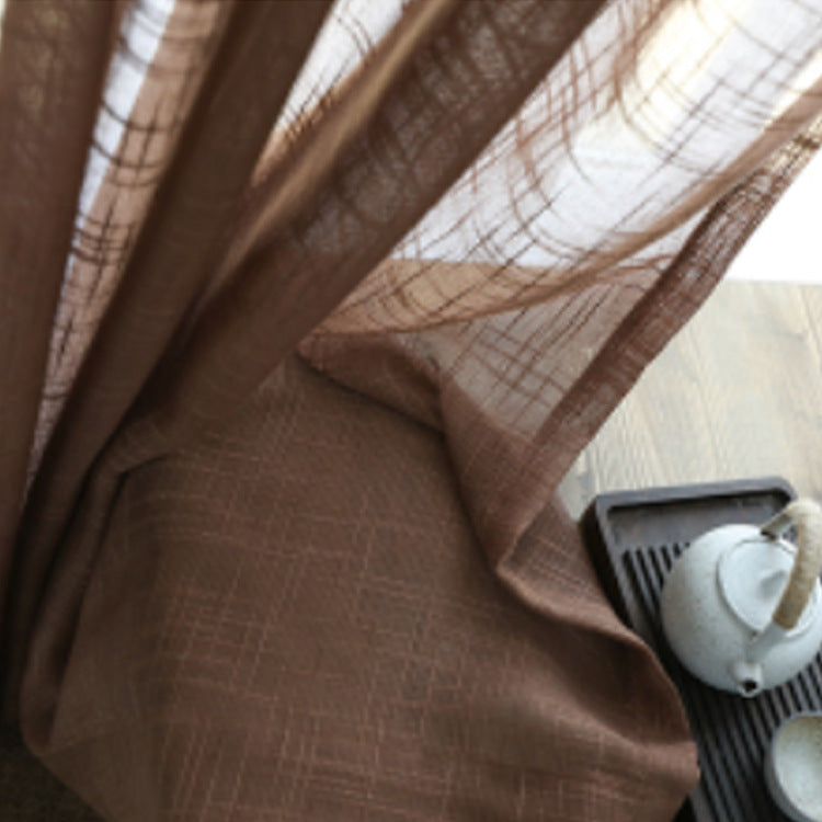 Japanese Linen Half Shade Curtain Solid Color Balcony Bedroom Living Room