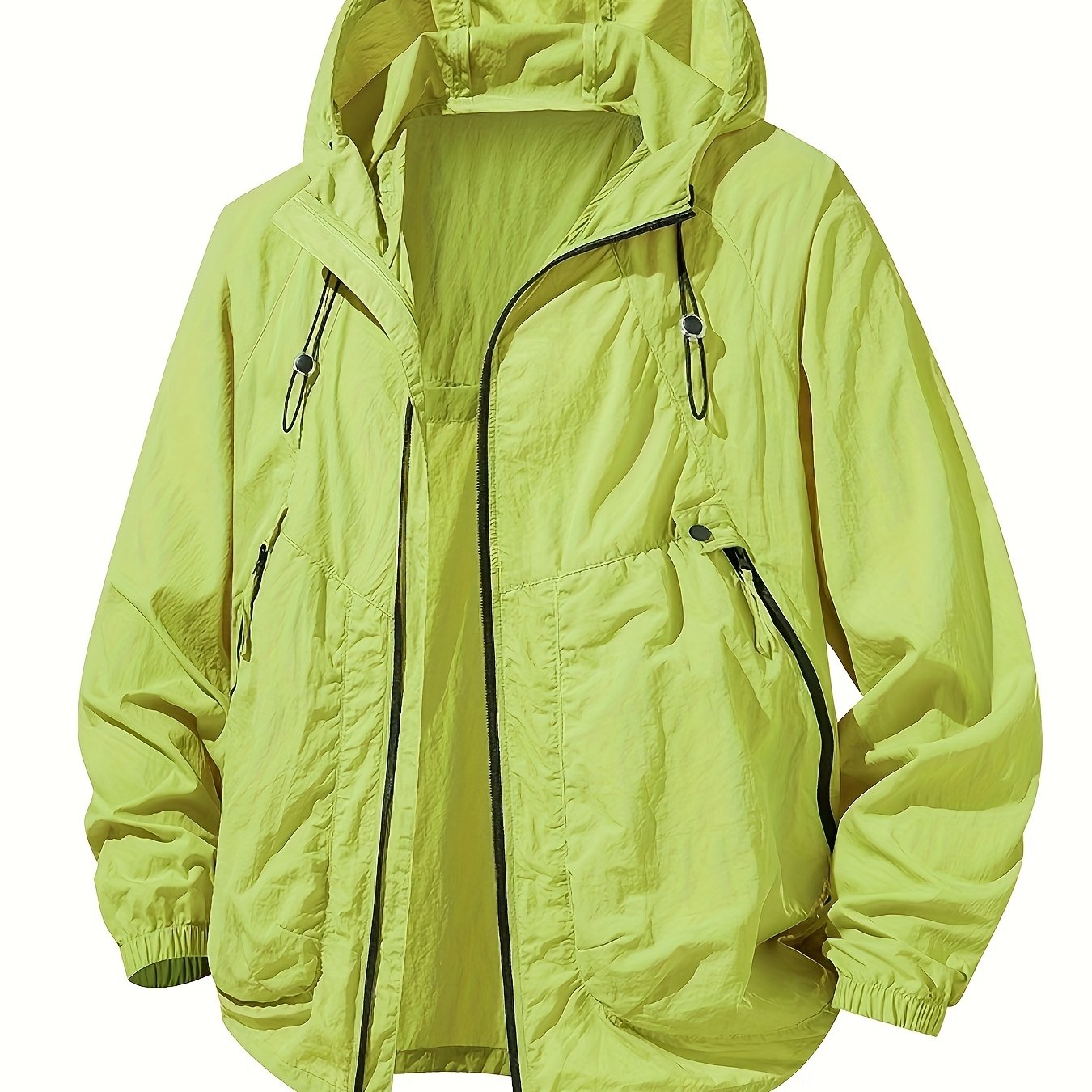 Men's Lightweight Summer Outdoor Jacket with Hood, Large Zippered Pockets – Breathable, Quick‑Dry, Casual Style for Hiking, Climbing and Fishing