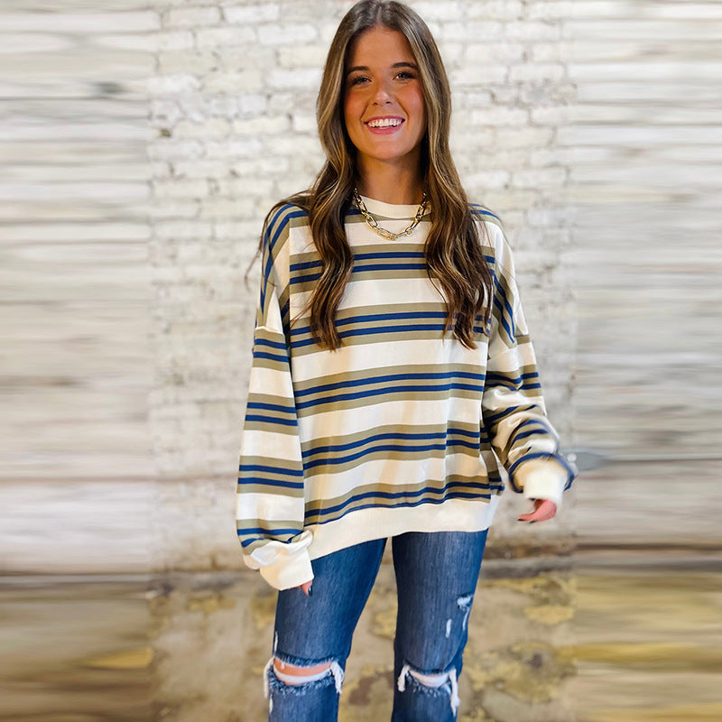 Pullover Sweatshirt Printed Long-sleeved Top Women