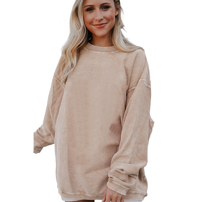 Women's Letter Print Casual Round Neck Pullover Sweater