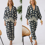 Womens Vacation Batwing-sleeve Dress Springsummer
