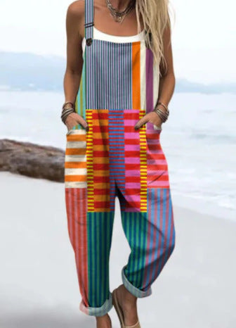 Men's 3D Print Casual Suspender Trousers