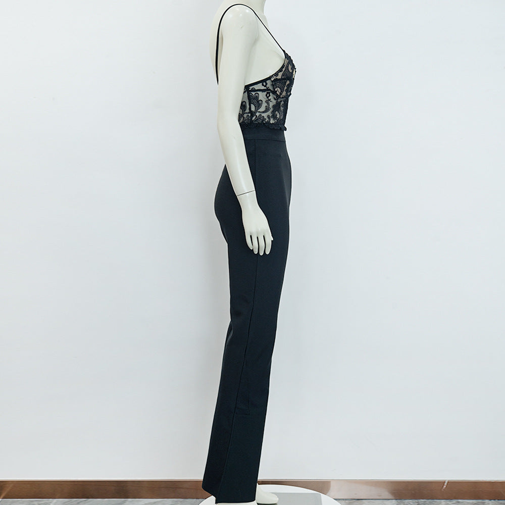 Lace Stretch Slim Fit Skinny Jumpsuit