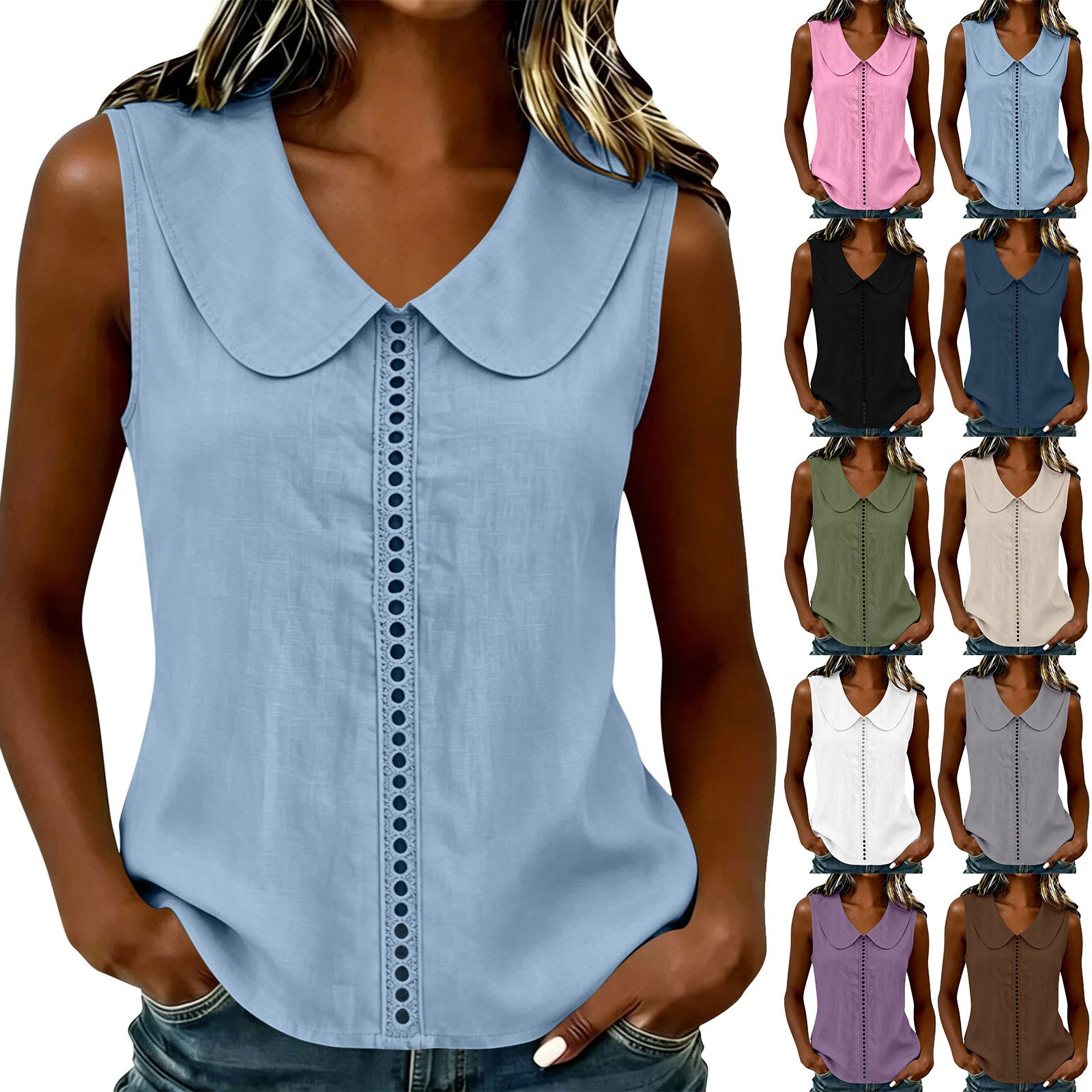 Casual Lace-panel Vest for Women