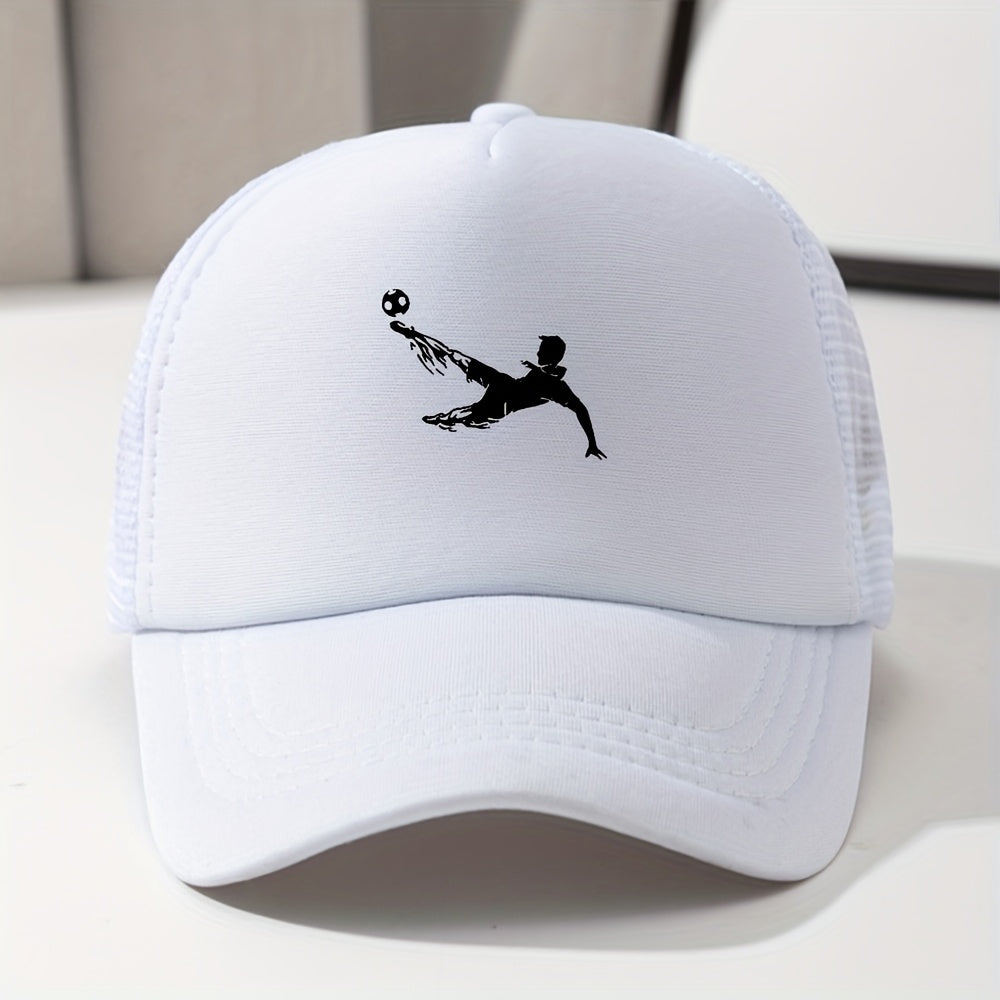 Unisex Mesh Print Baseball Cap – Breathable Sunshade Trucker Hat for Kids