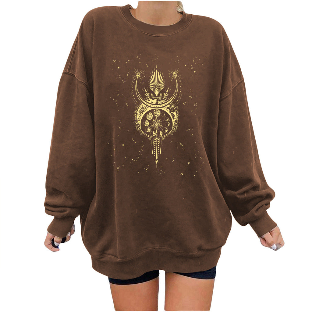 Cozy Star Print Pullover Women's Sweater