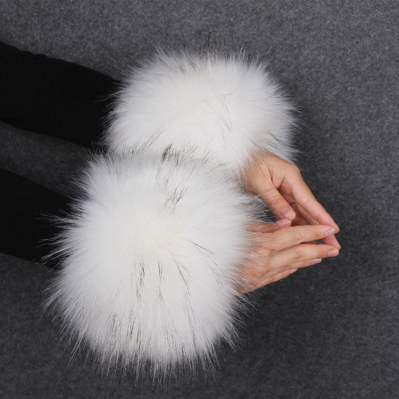 Faux Fur Fox Cuffs Plush Hand Warmers