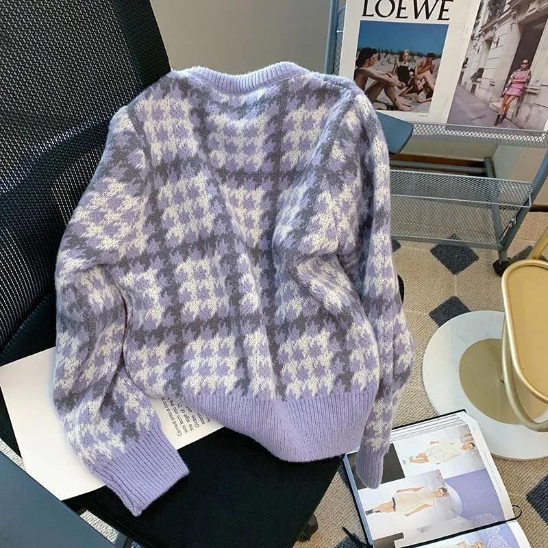 Japanese-style Short Autumnwinter Loose Outerwear Lazy-style Cardigan Thickened Coat Womens Sweater