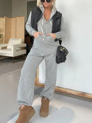 Cozy Solid Color Hooded One-Piece Jumpsuit