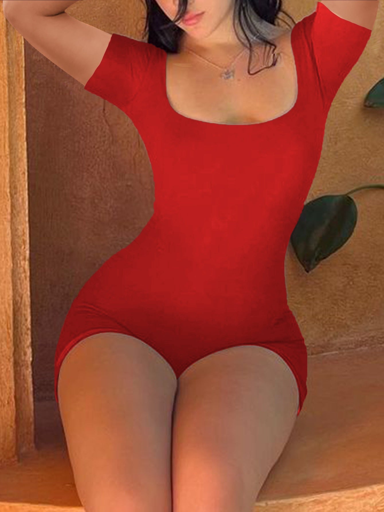 European And American Style Yoga Body-Slimming Short-Sleeve Jumpsuit For Women
