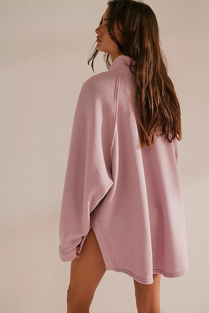 Casual Deep V-Neck Loose Pocket Sweatshirt for Women