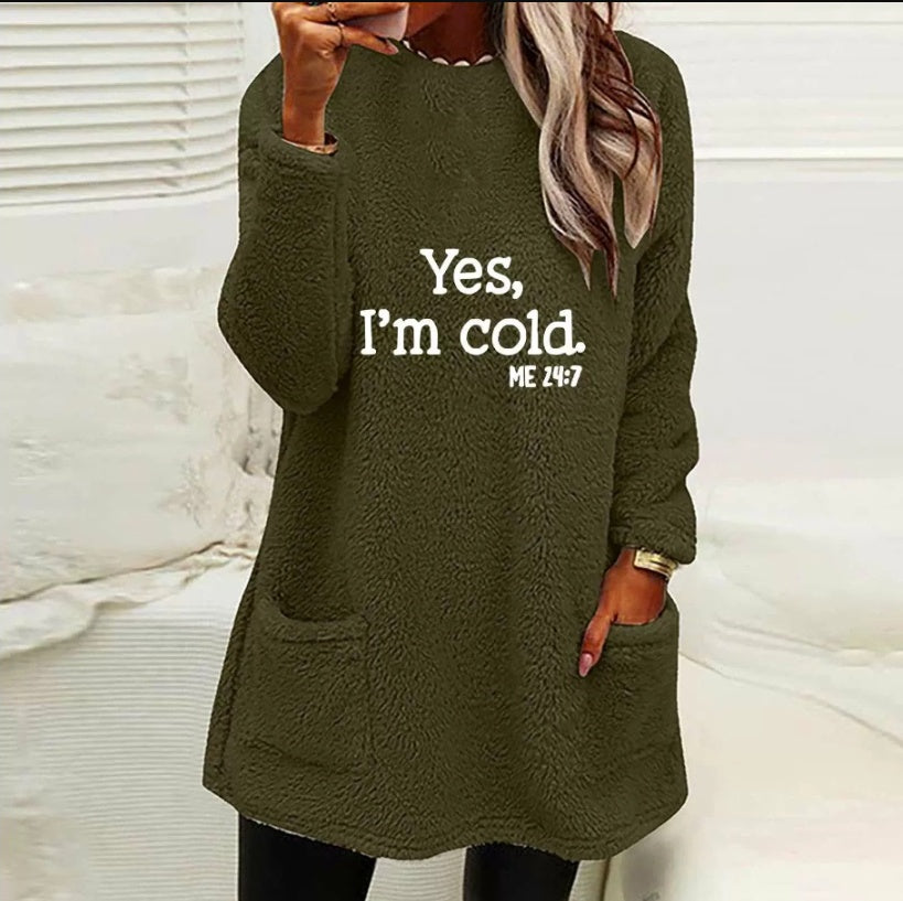 Cozy Letter Print Long Sleeve Crewneck Sweatshirt for Women