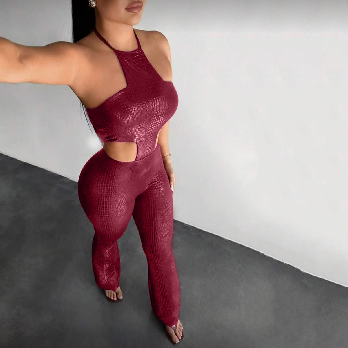 Trendy Halter Backless Jumpsuit for Women