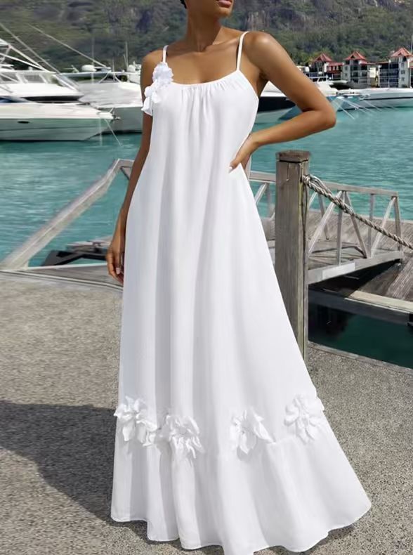 Floral Strap Long Dress Sweet Summer Boho Maxi