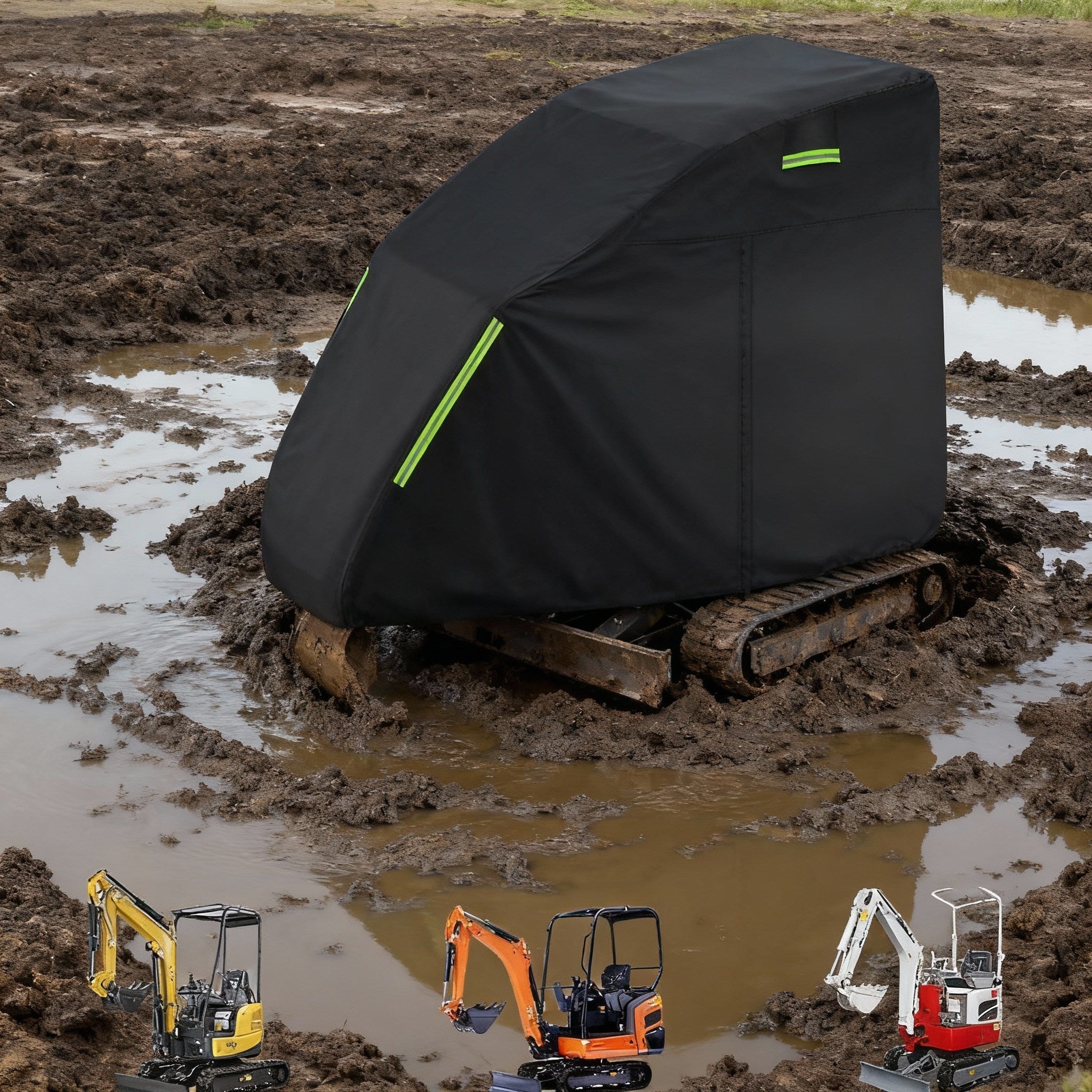 Zipper‑Type Mini Excavator Cover for Sun and Snow Protection