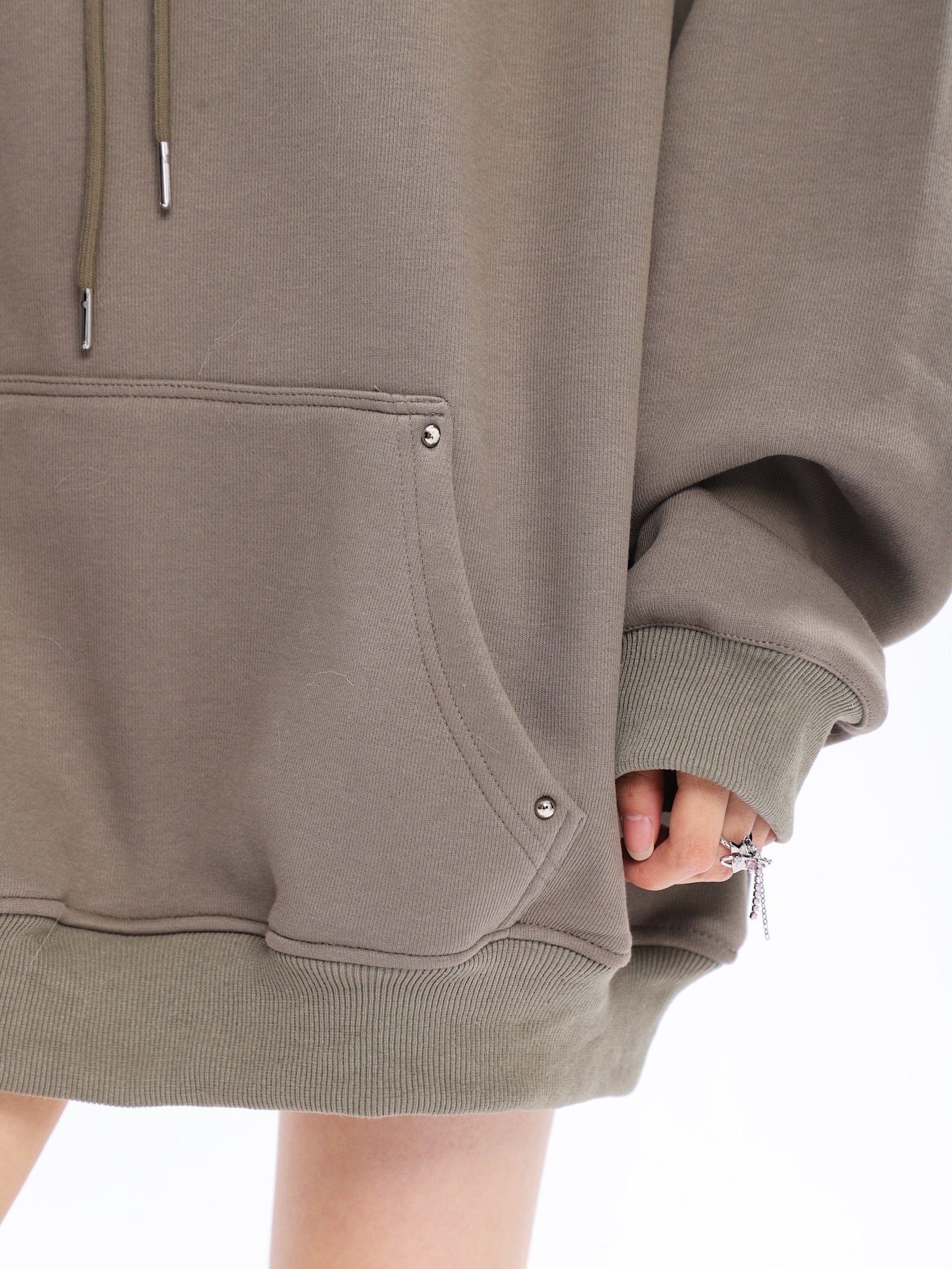 Edgy Metal Hooded Sweatshirt - Cozy Loose Fit Hoodie