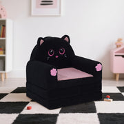 Kids Sofa Chair - Ultra Soft Sherpa Foldable Couch 44.5x20.8x15.7 Inches, Space Saving Play Furniture for Boys & Girls (Machine Washable Cover)