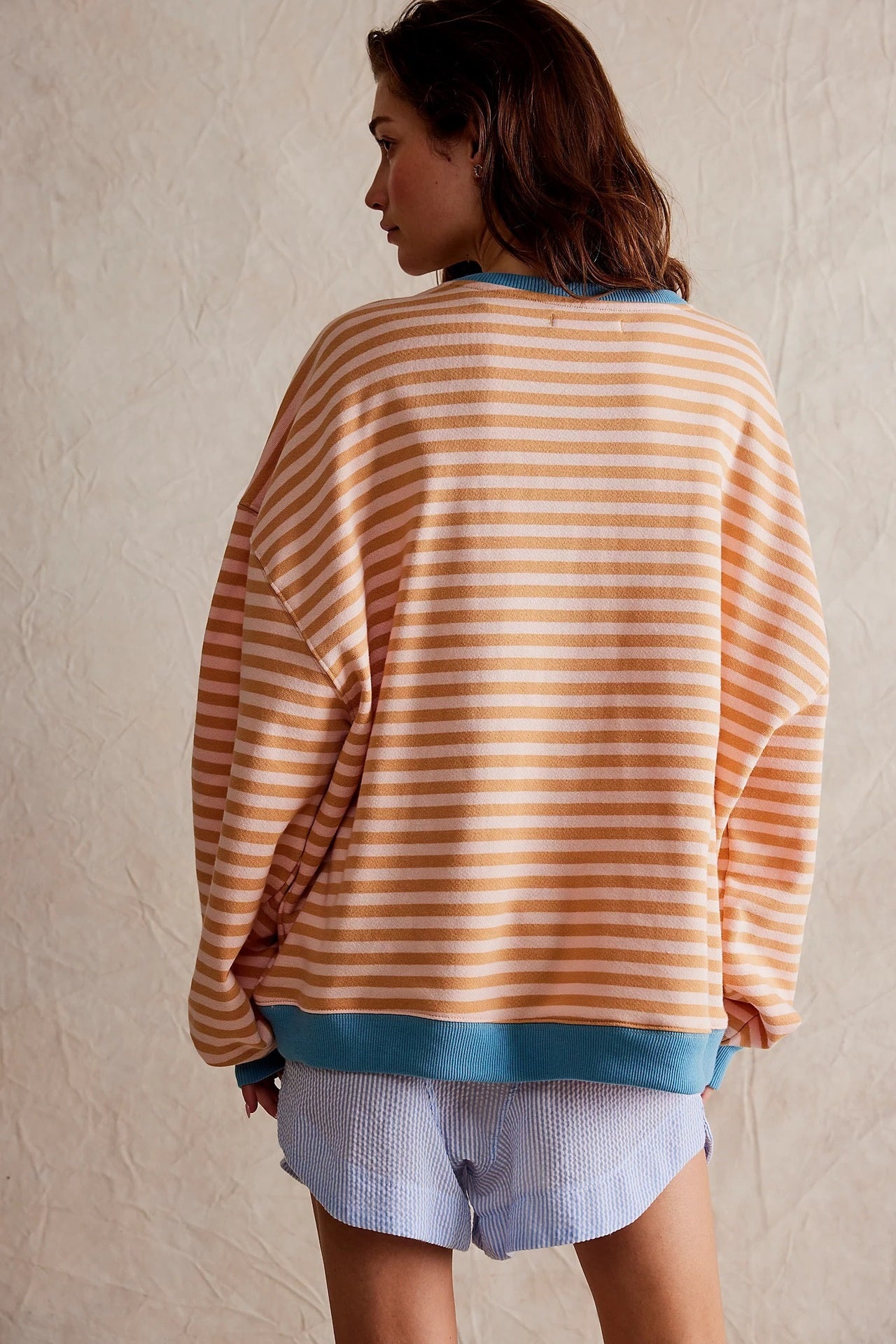 Cozy Multicolor Striped Loose Winter Sweater for Women