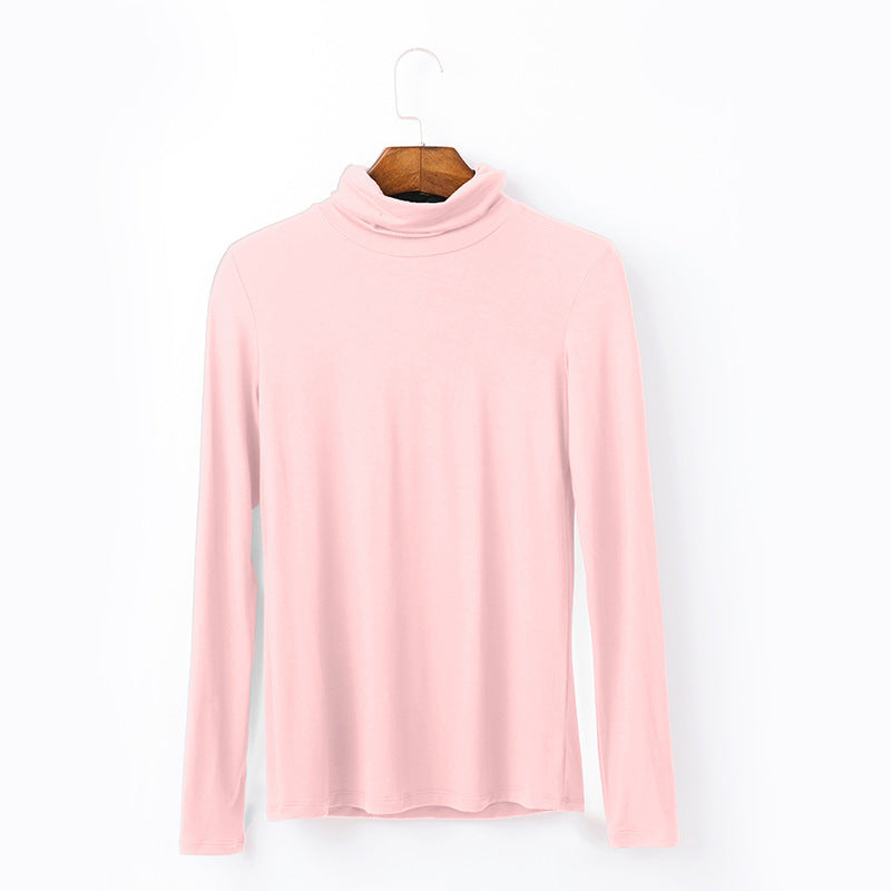 Women's Modal High Collar Long Sleeve T-Shirt