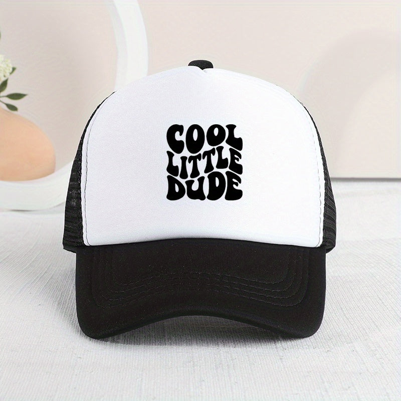 Letter-Printed Mesh Cap for Children