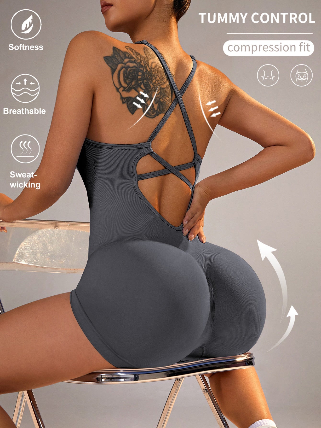 European And American-style Vest-style Yoga Bodysuit