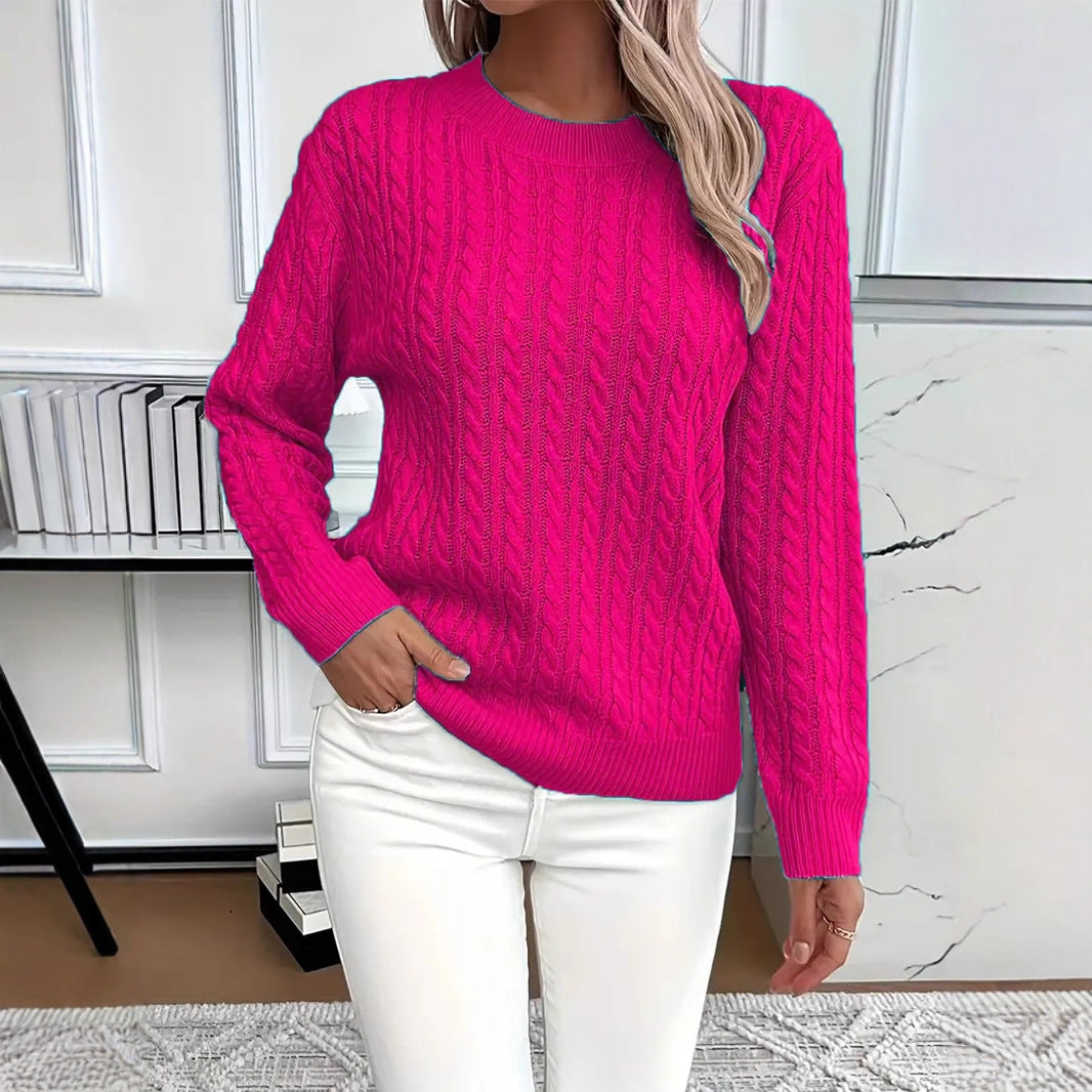 Versatile Fashion Classic Twist Round Neck Sweater