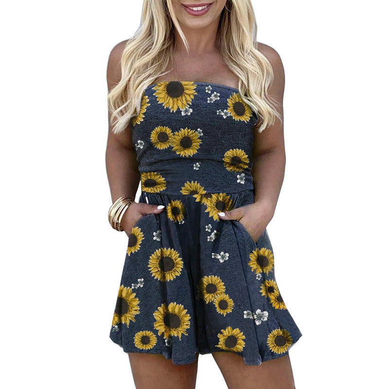 Waist-Cinching Sleeveless Wide-Leg Jumpsuit Romper