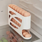 Rollable Egg Rack with Handle – Space-Saving Plastic Storage for Kitchen and Refrigerator