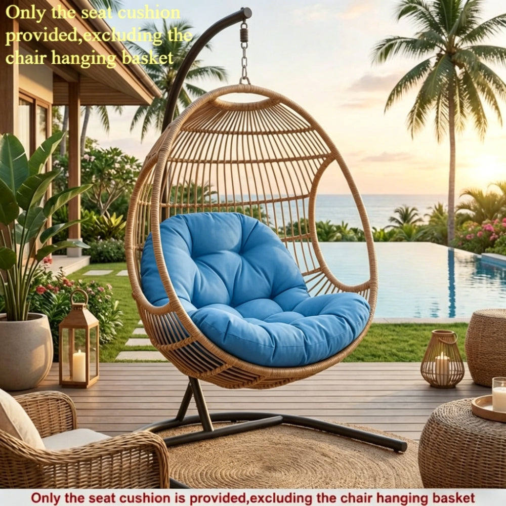 [UV Resistant Quick Dry] Outdoor Swing Chair Seat Cushion (Mat Solely), Dual-Sided UV Resistant Quick Dry Breathable Pad, Machine Washable for Patio Garden Yard