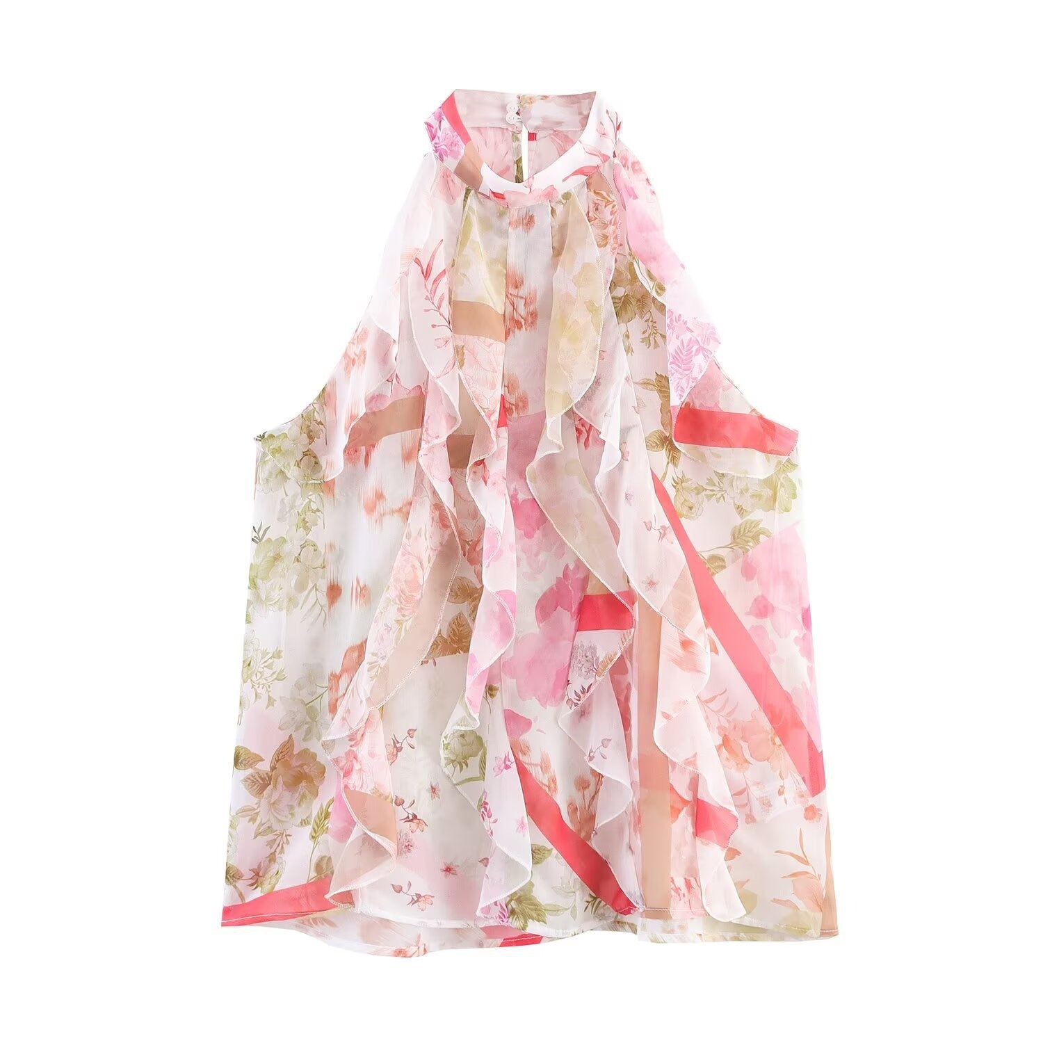 Floral Layered Blouse – Lightweight Summer Dress Shirt