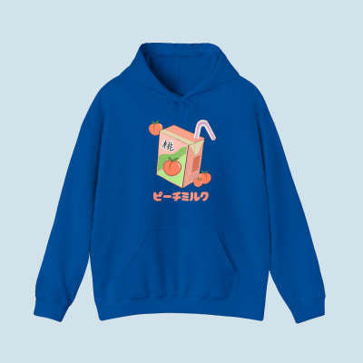 Life Is Like Peach Print Cute Hoodie