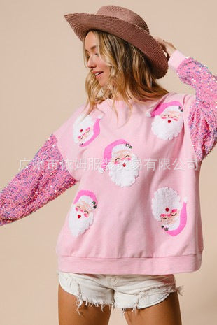 Women's Festive Sequin Padded Christmas Sweatshirt