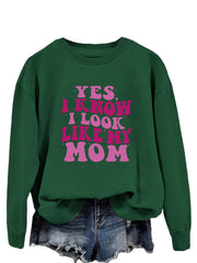 Funny Mom Print Plus Size Sweater - Cozy & Stylish