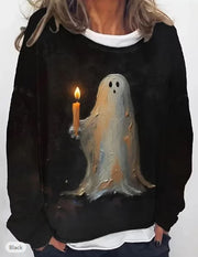 Cozy Oversized Letter Print Crewneck Sweatshirt