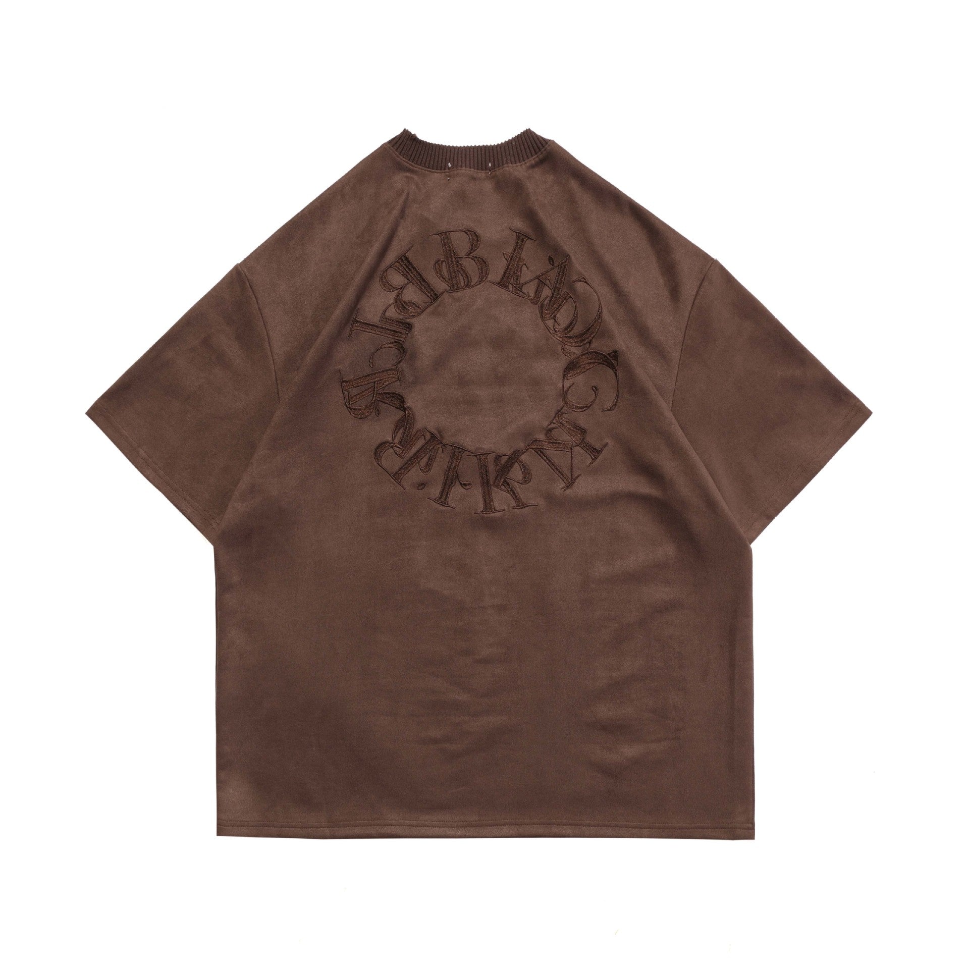 Men's Suede Letter Embroidered Streetwear Short Sleeve Tee