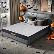 Halloween 10/12/14 Inch FULL Size Mattresses In A Box, Memory Foam Hybrid White & Black Mattress with Provide Support, Pressure Relief, Medium Firm, Plush Mattress, Single Bed Frame With Mattress, ...
