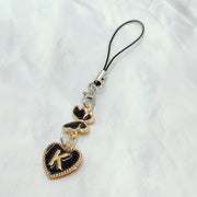 Black Letter A‑Z and Butterfly Phone Charm – Durable Aluminum Alloy