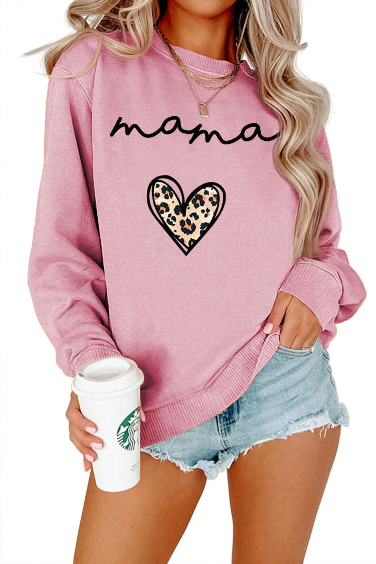 Plus Size Leopard Heart Fleece Hoodie