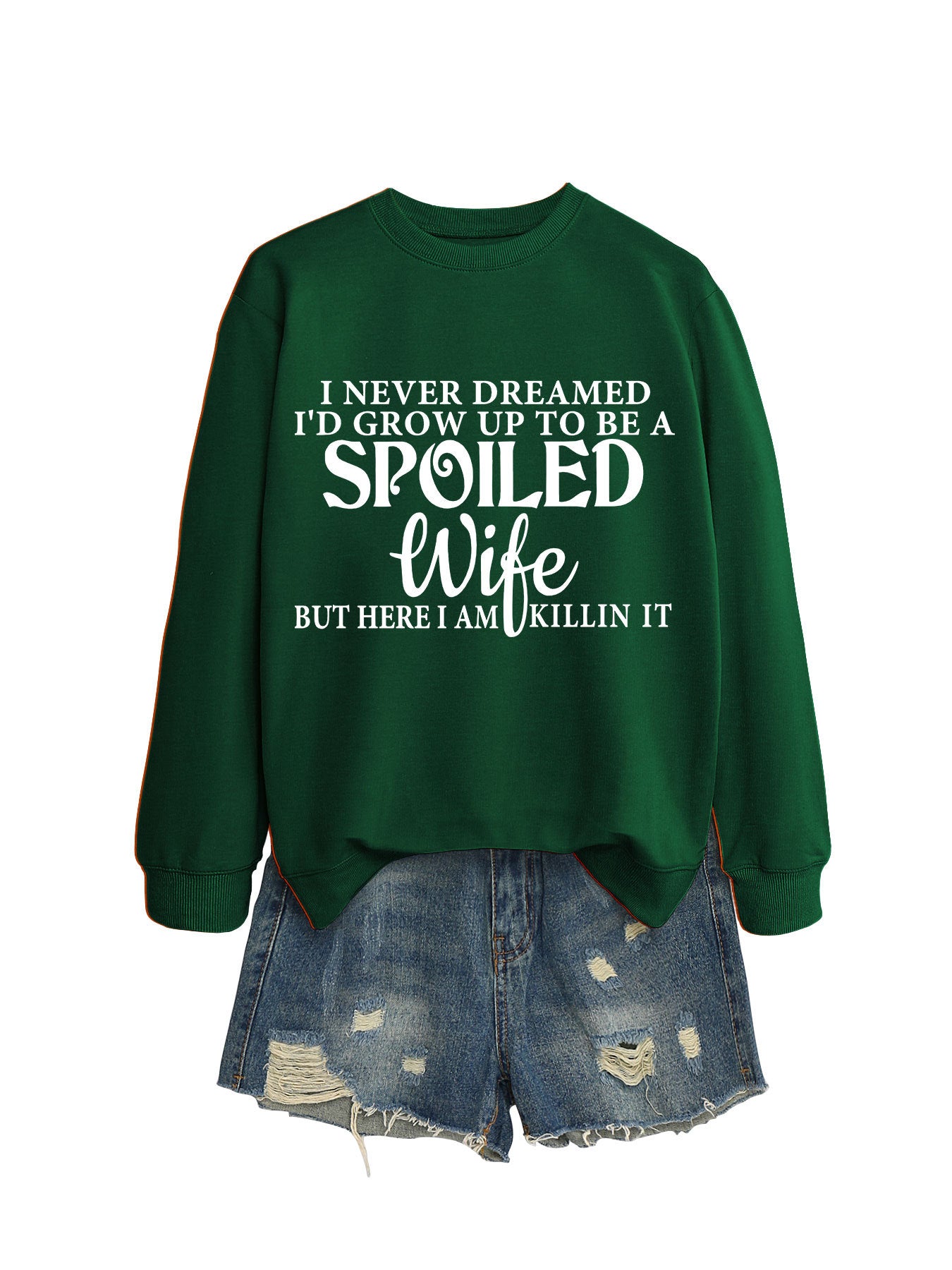 Women's Letter Print Crew Neck Casual Sweatshirt