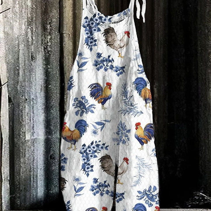 Retro Animal Print Sleeveless Women's Jumpsuit