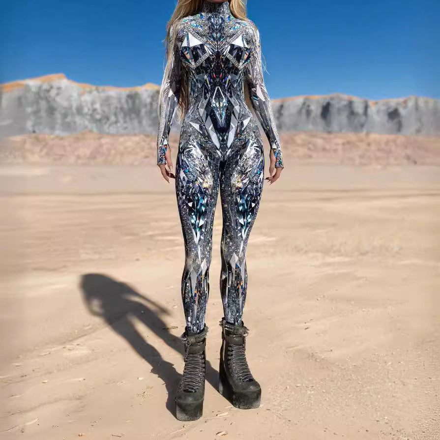 Halloween 3D Digital Print Cosplay Romper & Tights